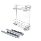 Porte-bouteilles latéral extractible Supra avec fermeture amortie, module 150mm, Acier, Peint aluminium
