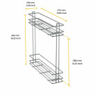 Porte-bouteilles extractible SupraMax, module 150mm, acier, chromé