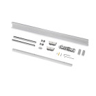 Kit de quincaillerie pour porte coulissante en bois Wall à fermeture souple, Acier et Aluminium et Plastique
