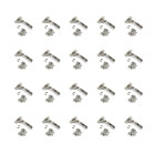 Lot de 20 charnières droites X91N avec embases de montage mixtes, Diamètre 5x9.5mm, Hauteur 0, Acier, Nickelé Lot de 20 charnières droites X91N avec embases de montage mixtes, Diamètre 5x9.5mm, Hauteur 0, Acier, Nickelé