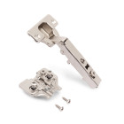 Lot de 20 charnières super coudées X92 avec fermeture amortie et embases à visser, Hauteur 0, Acier, Nickelé