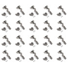 Lot de 20 charnières super coudées X91 à fermeture amortie et embases Euro, Hauteur 0, Acier, Titane