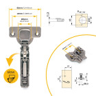 Lot de 10 charnières Super coudées X91 ouverture à 165 degrés avec fermeture amortie et embases Euro, hauteur 0, acier, nickelé