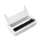 Passe-câbles de table Emuca Quadrum, rectangulaire, 159x80mm, à encastrer, Aluminium, Peint en blanc