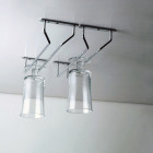 Porte-verres pour meubles Supra 1 rangée, longueur 340mm, Acier, Chromé Porte-verres pour meubles Supra 1 rangée, longueur 340mm, Acier, Chromé