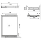 Rack avec glissières à extension totale et à fermeture douce pour accessoires d'armoire Quartz, 812-838mm, Aluminium et plastique, Titane
