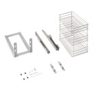 Chariot coulissant Supra avec fixation inférieure à fermeture amortie, module 300mm, acier, chromé Chariot coulissant Supra avec fixation inférieure à fermeture amortie, module 300mm, acier, chromé