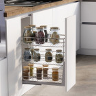 Chariot coulissant Supra avec fixation inférieure à fermeture amortie, module 300mm, acier, chromé