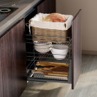 Chariot coulissant Titane avec fixation inférieure à fermeture amortie, module 400mm, acier, Gris anthracite