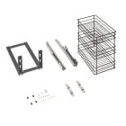 Chariot coulissant Titane avec fixation inférieure à fermeture amortie, module 300mm, acier, Gris antracite