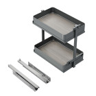 Chariot extractible Harmony avec fermeture à amortie, Module largeur 300mm hauteur 800mm, Acier et Bois, Gris anthracite Chariot extractible Harmony avec fermeture à amortie, Module largeur 300mm hauteur 800mm, Acier et Bois, Gris anthracite