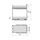 Chariot extractible Harmony avec fermeture à amortie, Module largeur 400mm hauteur 700mm, Acier et Bois, Gris anthracite Chariot extractible Harmony avec fermeture à amortie, Module largeur 400mm hauteur 700mm, Acier et Bois, Gris anthracite