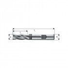 Fraise d'ébauche courte, type HR, 3 à 6 dents, en acier à coupe rapide à 10% de cobalt, sans revêtement, Ø d1 - k12 : 20,0 mm