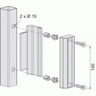 Gâche pour serrure de portail lakq 40, profil carré à partir de 40 mm, coloris aluminium