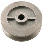 Galet en fonte à gorge carrée diamètre 80 mm pour porte coulissante sur fer plat