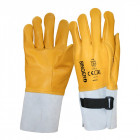 Gant cuir singer sur-gant électricien manchette 10cm velcro travaux éxigeants extérieurs - Taille au choix