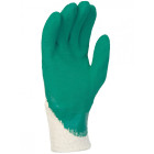 Gant manutention singer latex crêpé vert milieux humides enduit 30cm dos aéré paume latex crêpée poignet tricot - Taille au choix