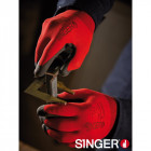 Gant manutention légère singer rouge/noir polyamide enduit pvc hpt souple tricote jauge15 poignet élastique - Taille au choix