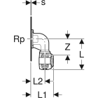 Kit d'applique GEBERIT Flowfit 90° - Double - Ø 20 mm - 619.621.00.1