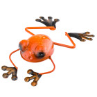 Grenouille en métal déco orange12x5x22cm