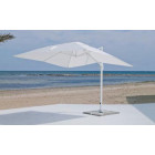 Grand parasol de jardin gaban en aluminium mat blanc toile blanc, hev31237