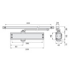 Ferme-porte HL83 bras coulisse anti-vandalisme CAVERS ISEO - Force 3 - Noir - EN1154 - 388083NR