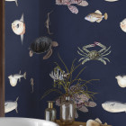 Papier peint bleu poissons tropicaux - ACQUARIONOTTURNO++