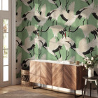 Papier peint hérons verts - AIRONIVERDI++