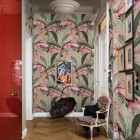 Papier peint forêt tropicale rose - FORESTAROSA++