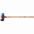 Marteau de frappeur HALDER SIMPLEX Caoutchouc chargé avec pied intégré / TPE souple avec boîtier en fonte malléable, manche en bois hickory de haute qualité - D=60 mm - 3012.261