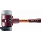 Maillet halder simplex caoutchouc chargé, avec pied intégré / tpe moyen, avec boîtier en fonte malléable et manche en bois de haute qualité - d=80 mm - manche extra-court - 3023.282