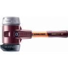 Maillet halder simplex caoutchouc chargé, avec pied intégré / métal doux, avec boîtier en fonte malléable et manche en bois de haute qualité - d=80 mm - manche extra-court - 3029.282