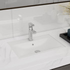 Vasque à trou de trop-plein/robinet céramique pour salle de bain Blanc