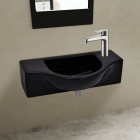 vidaXL Vasque à trou pour robinet céramique Noir salle de bain