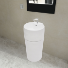 vidaXL Vasque à trou de trop-plein/robinet céramique Blanc pour salle bain