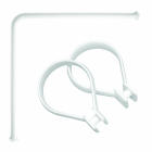 Sealskin Ensemble tringle d'angle Seallux + 12 anneaux blanc 90x90 cm