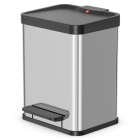 Hailo poubelle à pédale oko uno plus taille m 17 l acier inox 0619-200