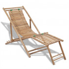 Chaise de terrasse avec repose-pied bambou