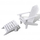  Chaise de jardin avec pouf Bois Blanc