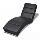 Vidaxl chaise longue cuir synthétique noir