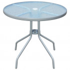 Vidaxl table d'extérieur ronde 80 x 71 cm acier gris