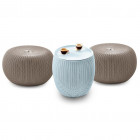 Keter ensemble urbain de meuble de jardin 3 pièces knit beige et bleu 229338
