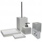 L'aqua ensemble d'accessoires de salle de bain 6 pcs carré blanc