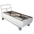 Chariot porte tables rectangulaires charge 400 kg 1800 x 800 mm ø roues 160 mm