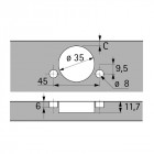 Charnière INTERMAT TB 45 (BLUM 45 mm) à MONTAGE RAPIDE FIX, ouverture 110° Charnière 110° coudure 0mm CG3930401