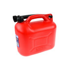 Jerrican essence en plastique avec bec verseur    rouge   10 l