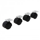 Jeu de 4 roulettes doubles - Platine 38 mm