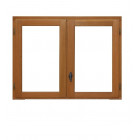 Fenêtre 2 vantaux en bois exotique hauteur 60 x largeur 120 (cotes tableau)