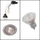 Kit Spot led GU10 4,5 watt (eq. 50 watt) - Support orientable au choix - Couleur eclairage - Blanc chaud 3000°K, Finition - Blanc