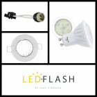 Kit spot led GU10 6 watt (eq. 60 watt) céramique - Support blanc - Couleur eclairage - Blanc froid, Type Support - Rond orientable 86mm